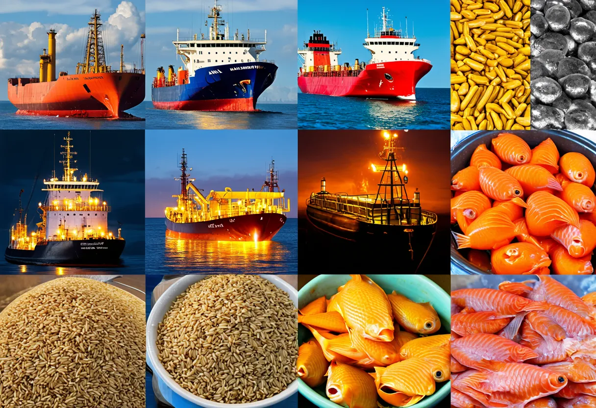 imports of Cote dIvoire crude petroleum refined petroleum ships rice fish