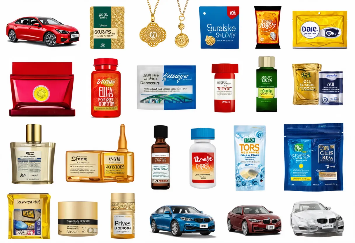 imports of Kuwait cars gold jewelry garments packaged medicine